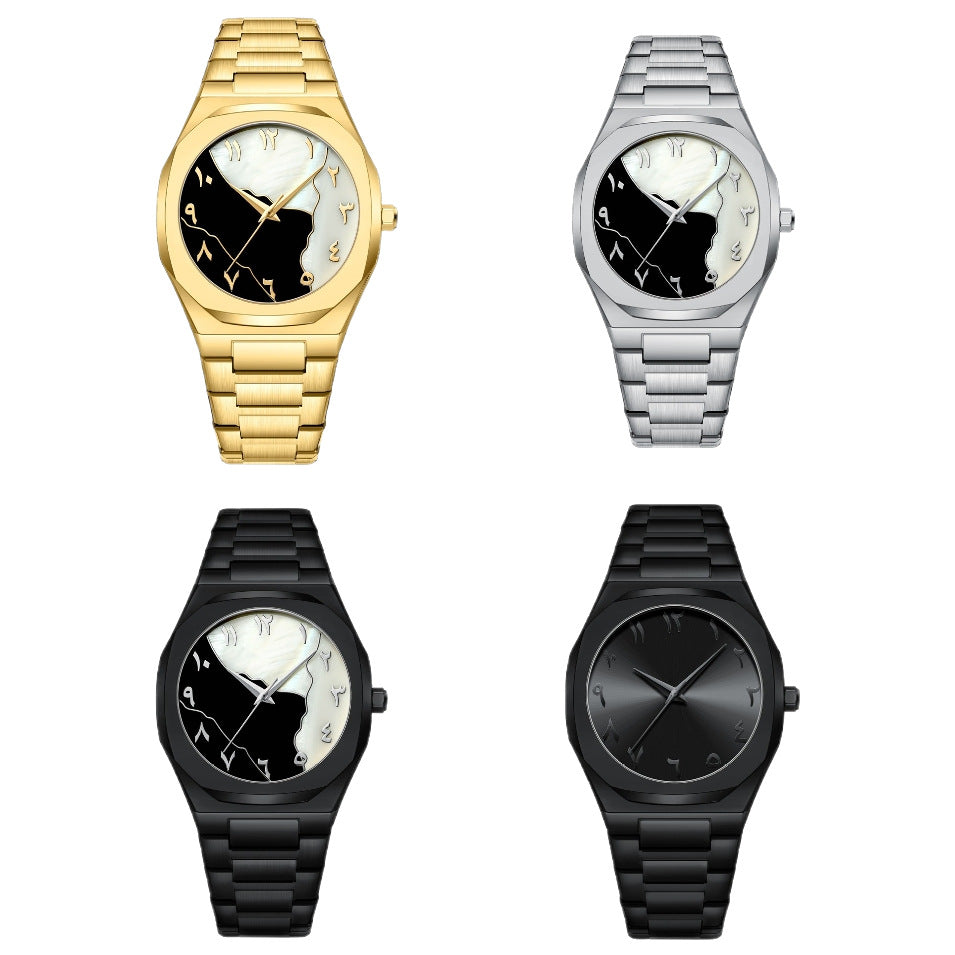 Men'S Business Advanced Arabic Steel Belt Quartz Watch